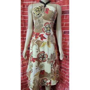 Amanda Lane Size 6 Women's Multicolor Floral  Halter Dress Empire waist #11